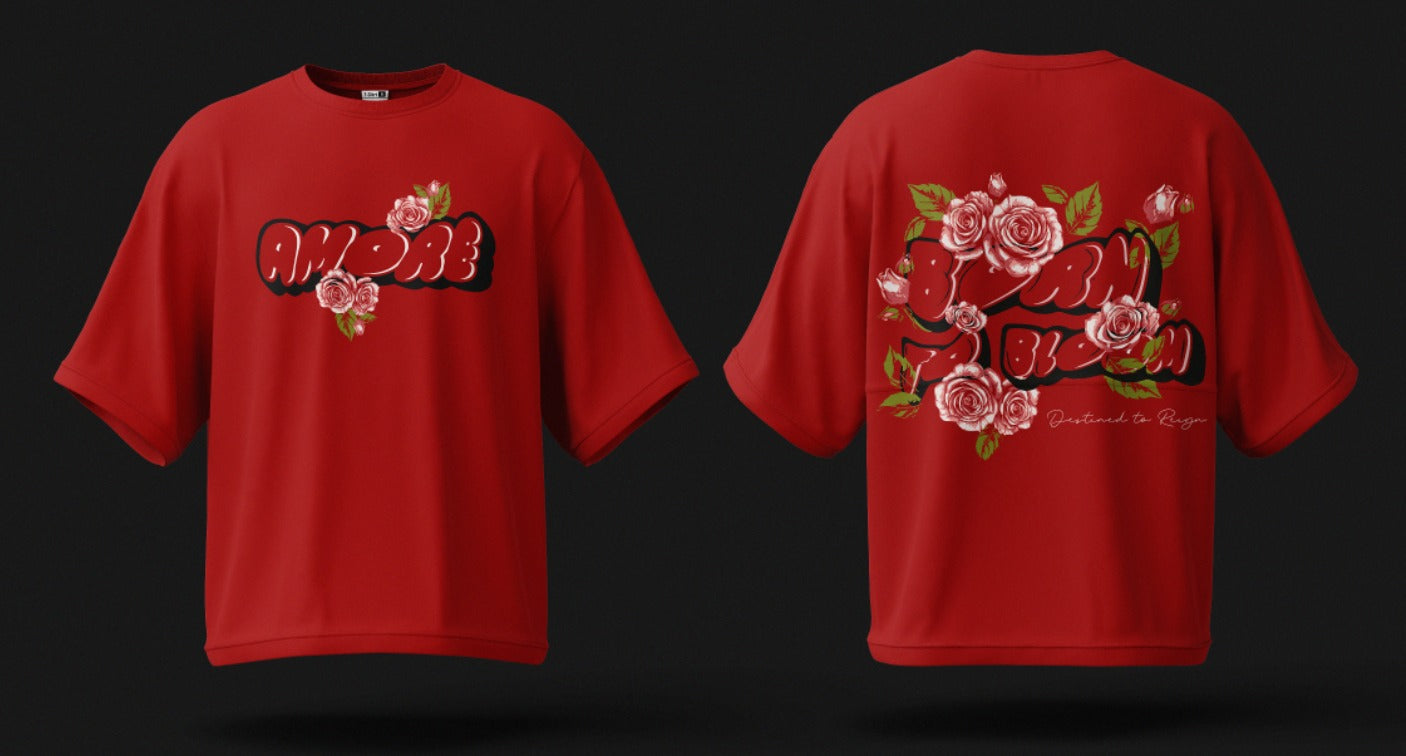 Amore – Born to Bloom | Floral Graphic Oversized Tee